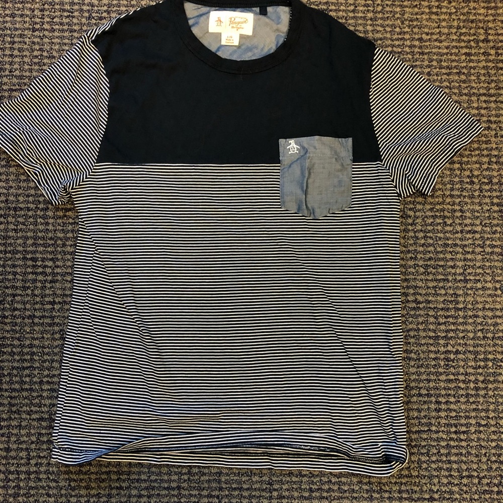 Large Striped Penguin T-Shirt